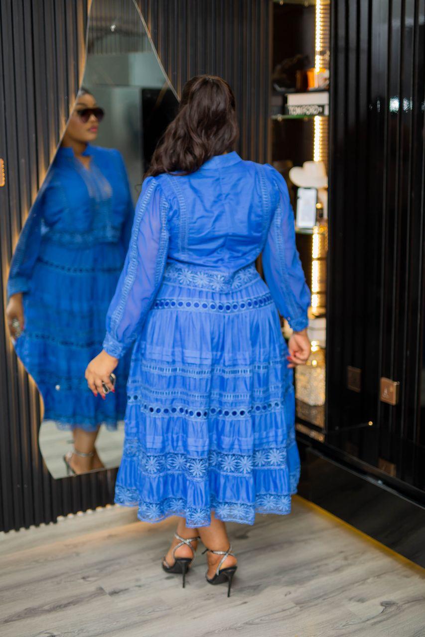 Plus Size Blue Evening Dress for Women