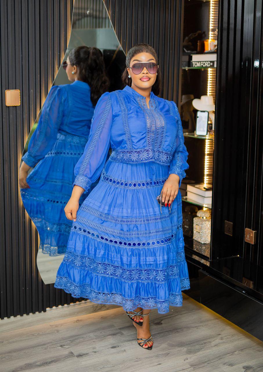 Plus Size Blue Evening Dress for Women