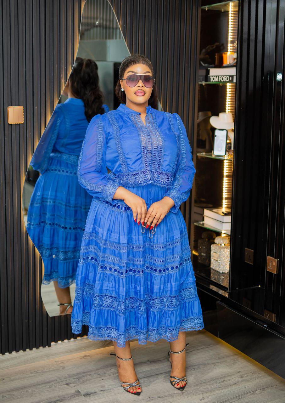 Plus Size Blue Evening Dress for Women