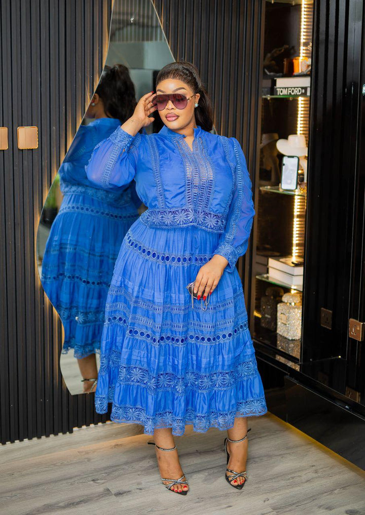 Plus Size Blue Evening Dress for Women