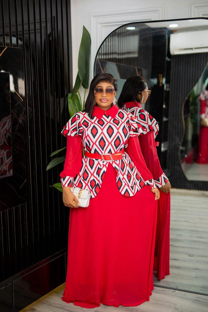 Plus Size Red Evening Dress for Women