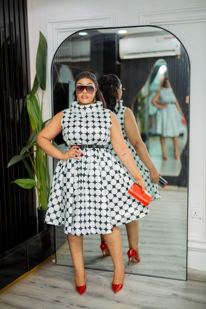 Plus Size Black White Evening Dress for Women
