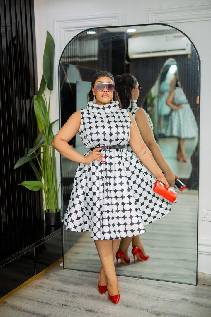 Plus Size Black White Evening Dress for Women