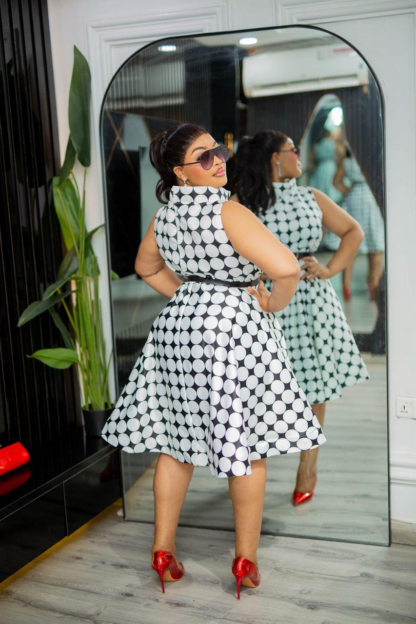 Plus Size Black White Evening Dress for Women