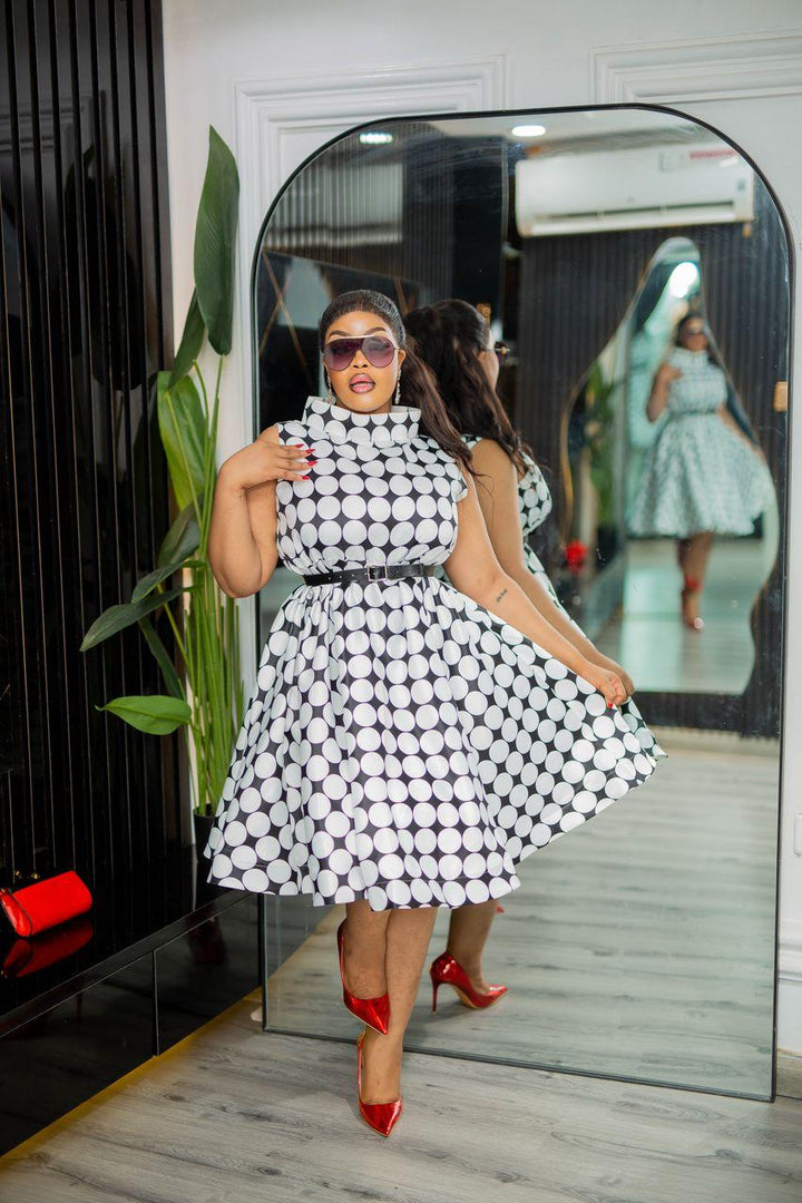 Plus Size Black White Evening Dress for Women