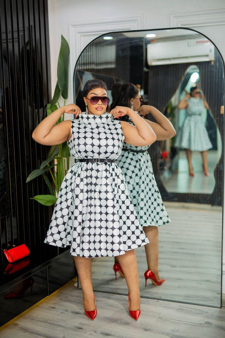 Plus Size Black White Evening Dress for Women
