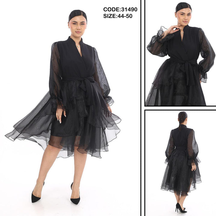 Plus Size Black Evening Dress for Women