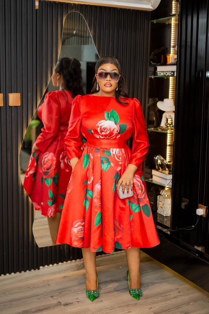 Plus Size Red Evening Dress for Women