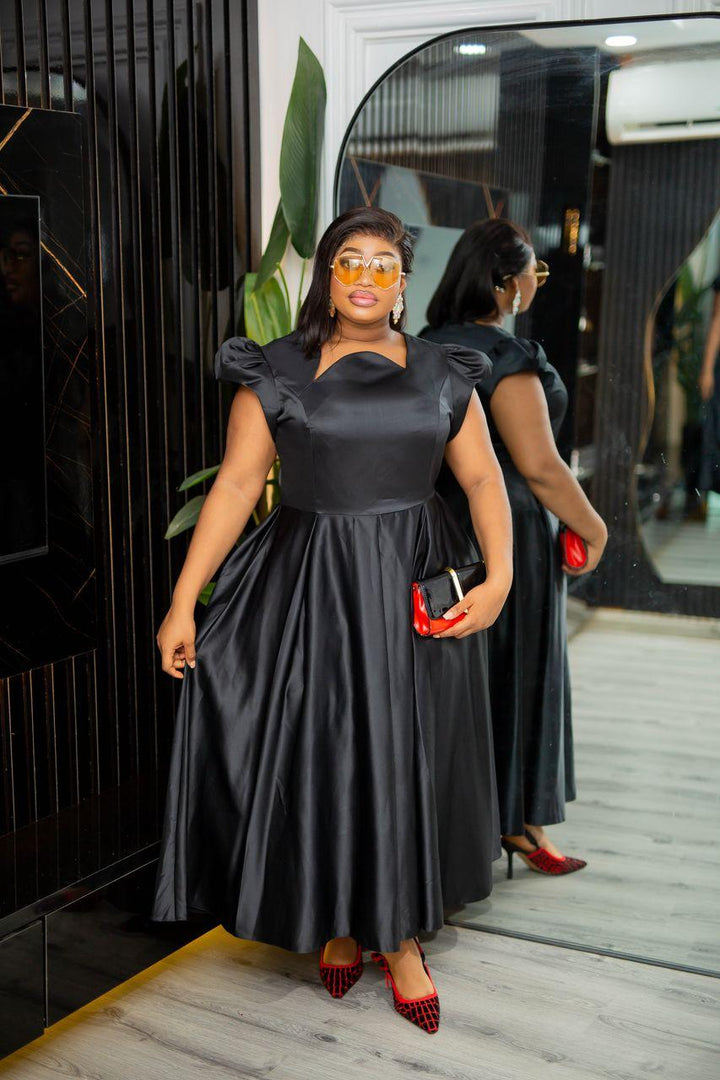 Plus Size Black Evening Dress for Women