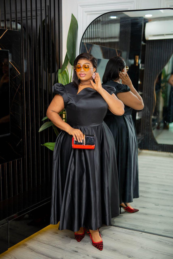 Plus Size Black Evening Dress for Women