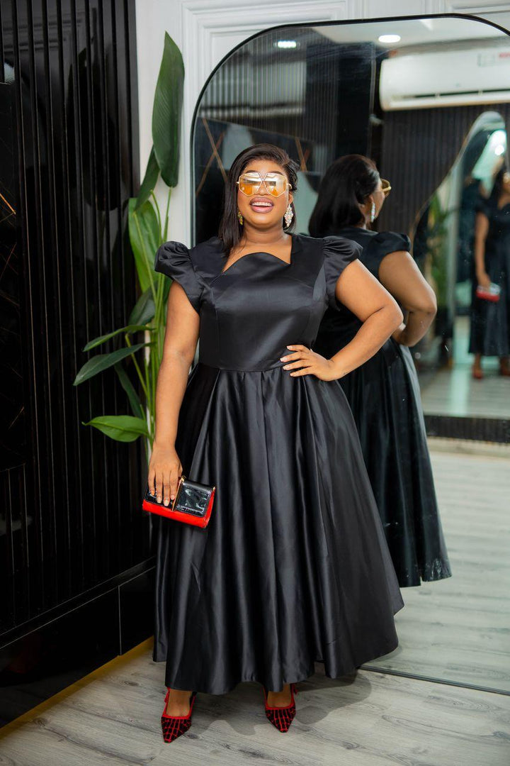 Plus Size Black Evening Dress for Women
