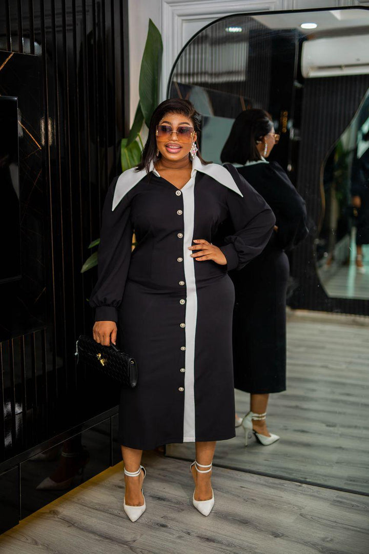 Plus Size Black Evening Dress for Women