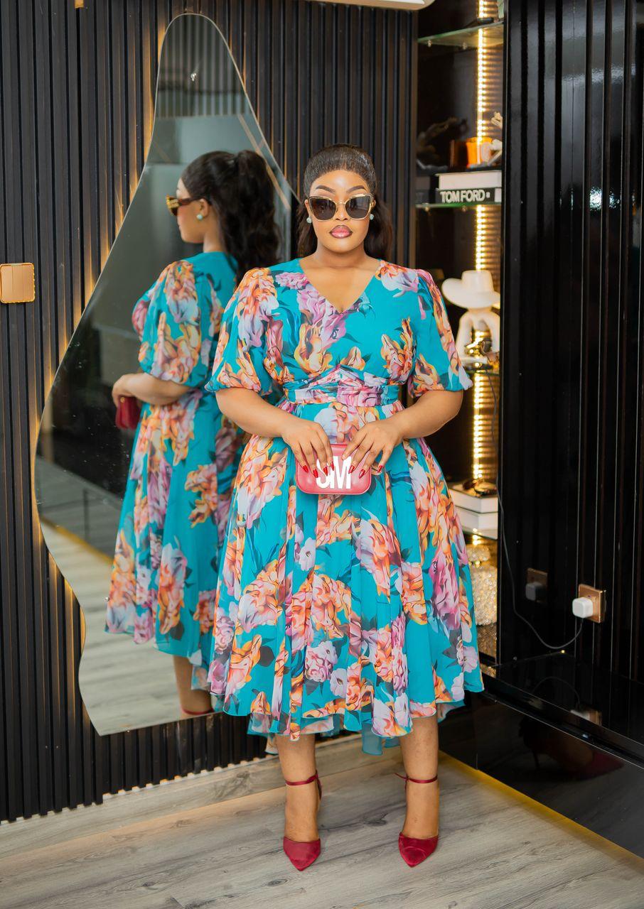 Plus Size Blue Evening Dress for Women
