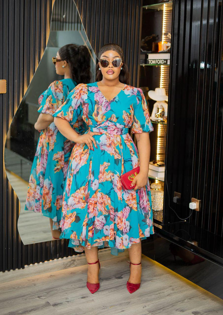 Plus Size Blue Evening Dress for Women