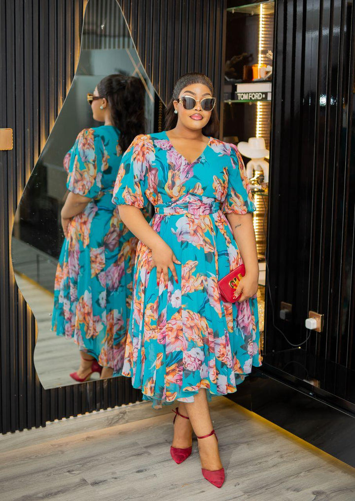 Plus Size Blue Evening Dress for Women