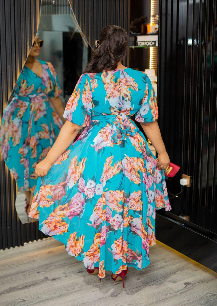 Plus Size Blue Evening Dress for Women