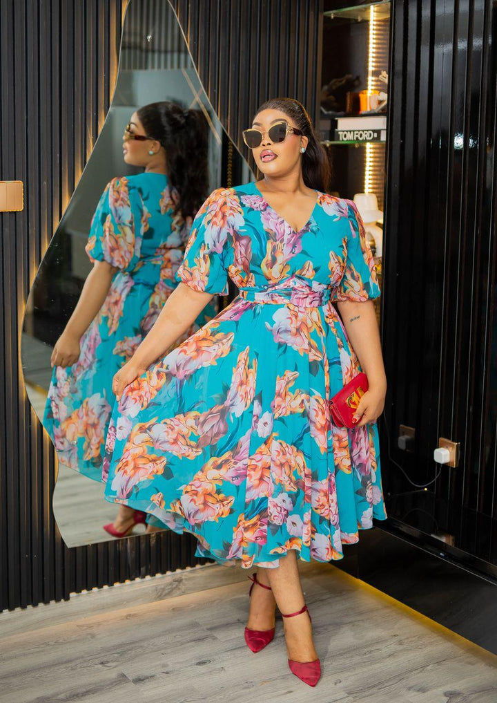 Plus Size Blue Evening Dress for Women