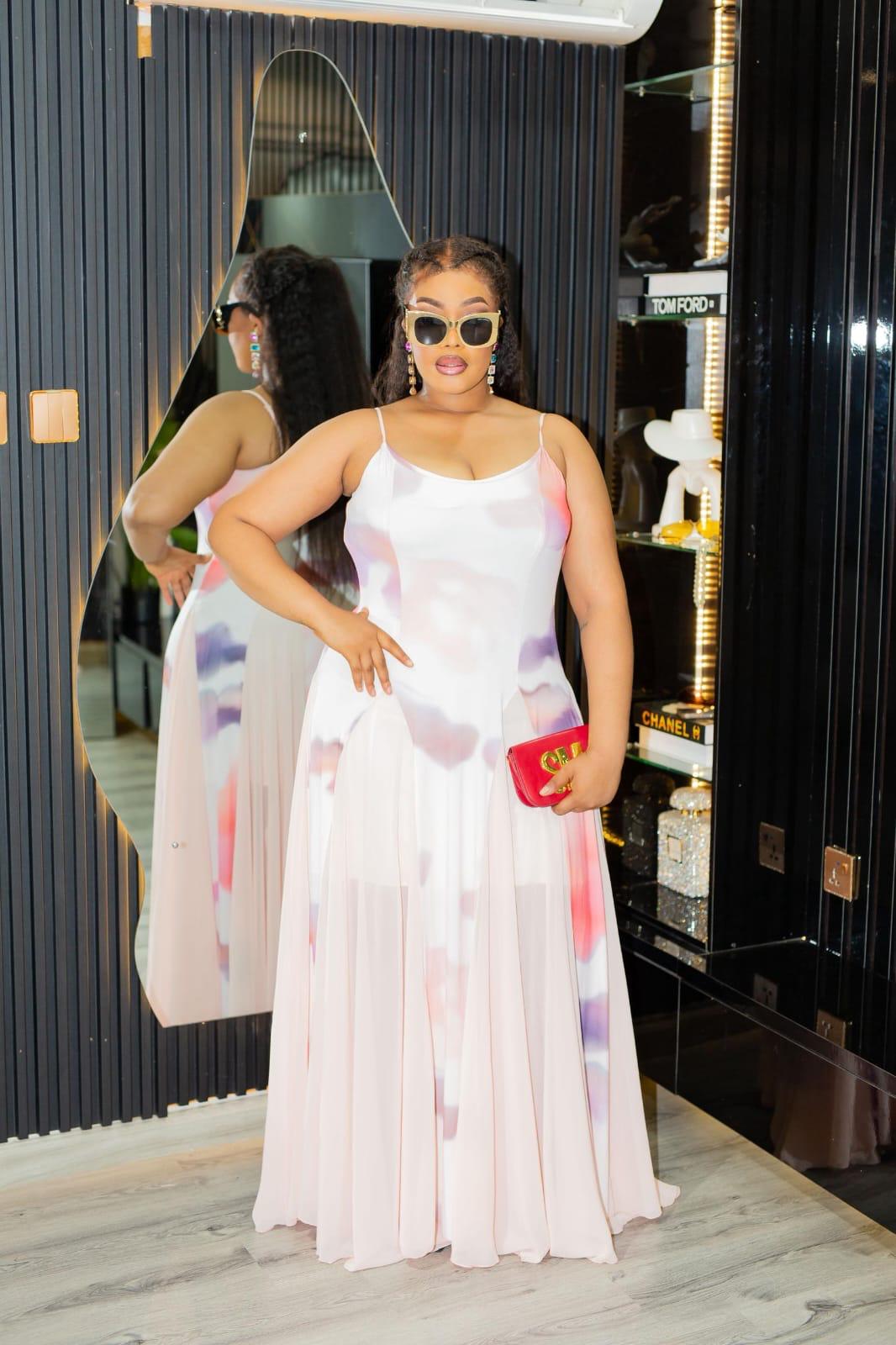 Plus Size Colorful Evening Dress for Women