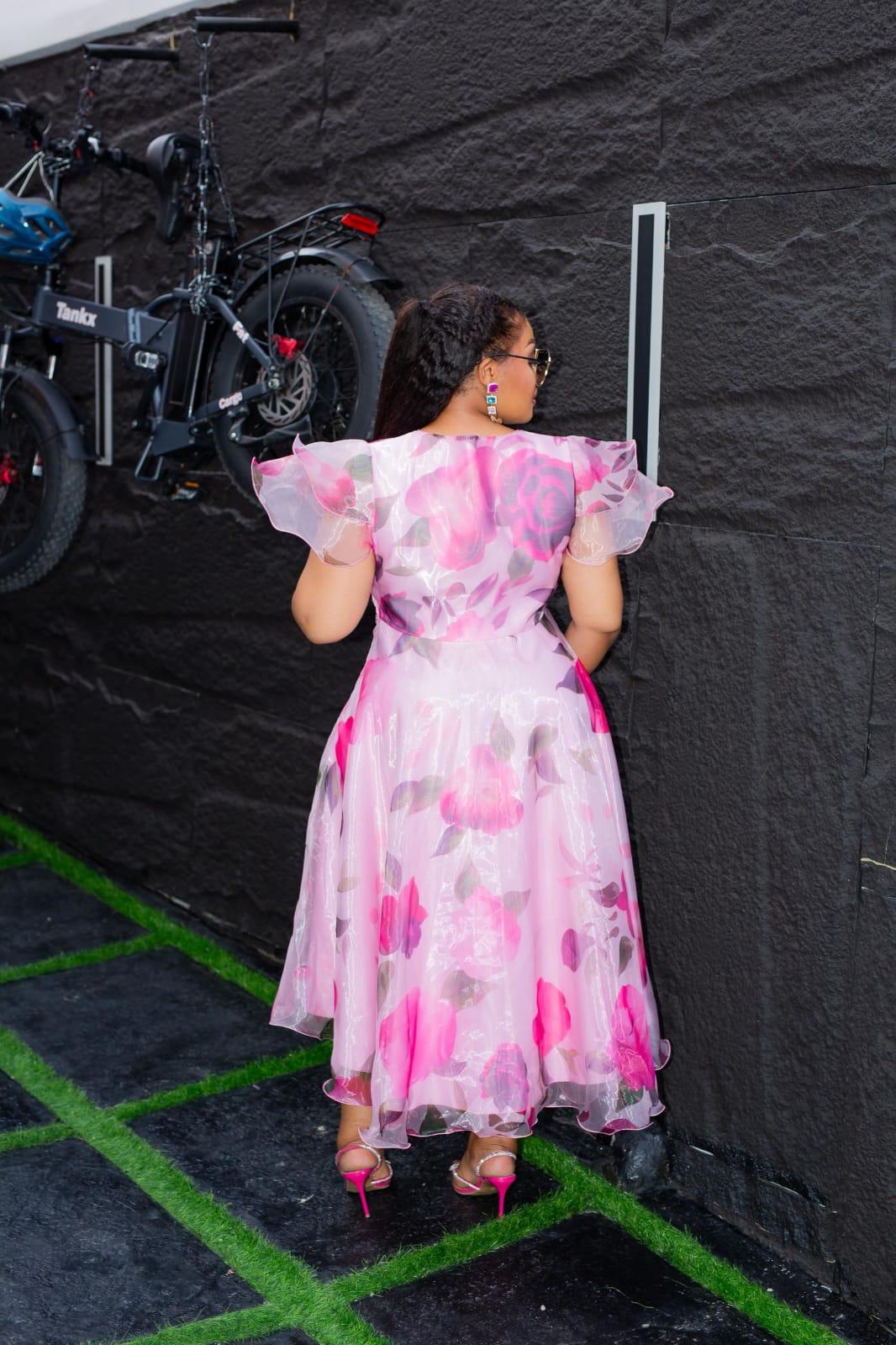 Plus Size Pink Evening Dress for Women