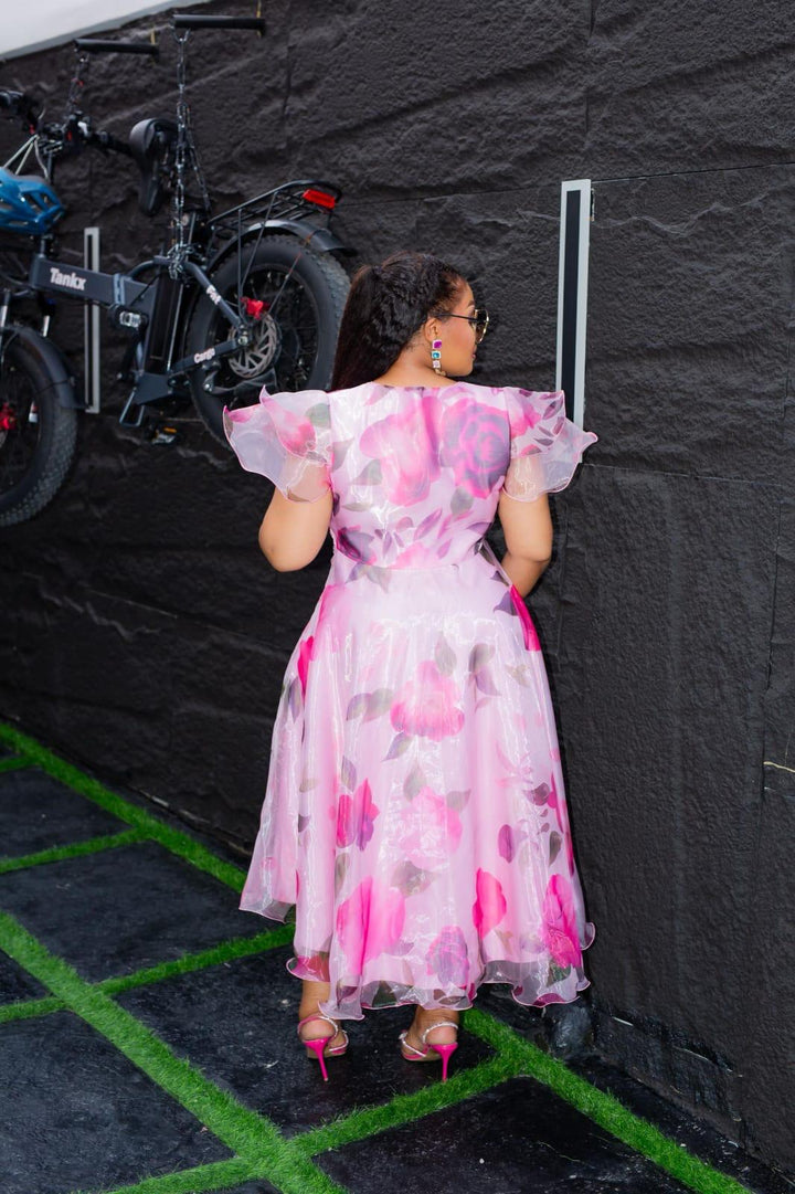 Plus Size Pink Evening Dress for Women