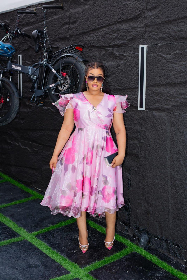 Plus Size Pink Evening Dress for Women