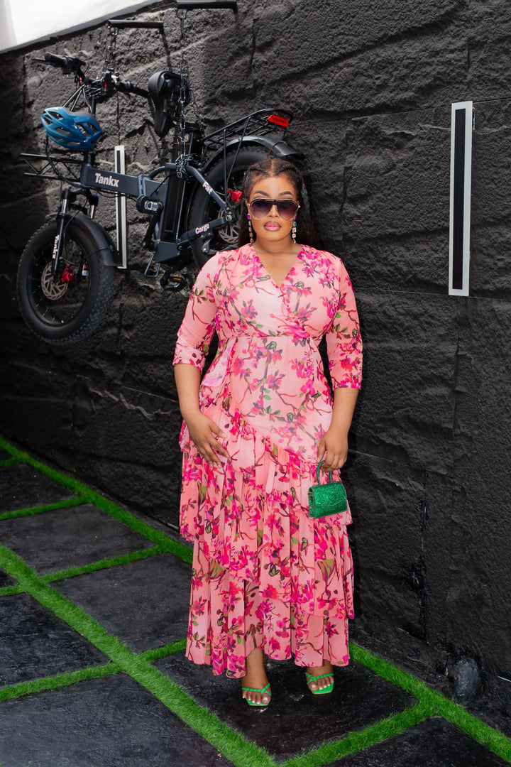 Plus Size Pink Evening Dress for Women
