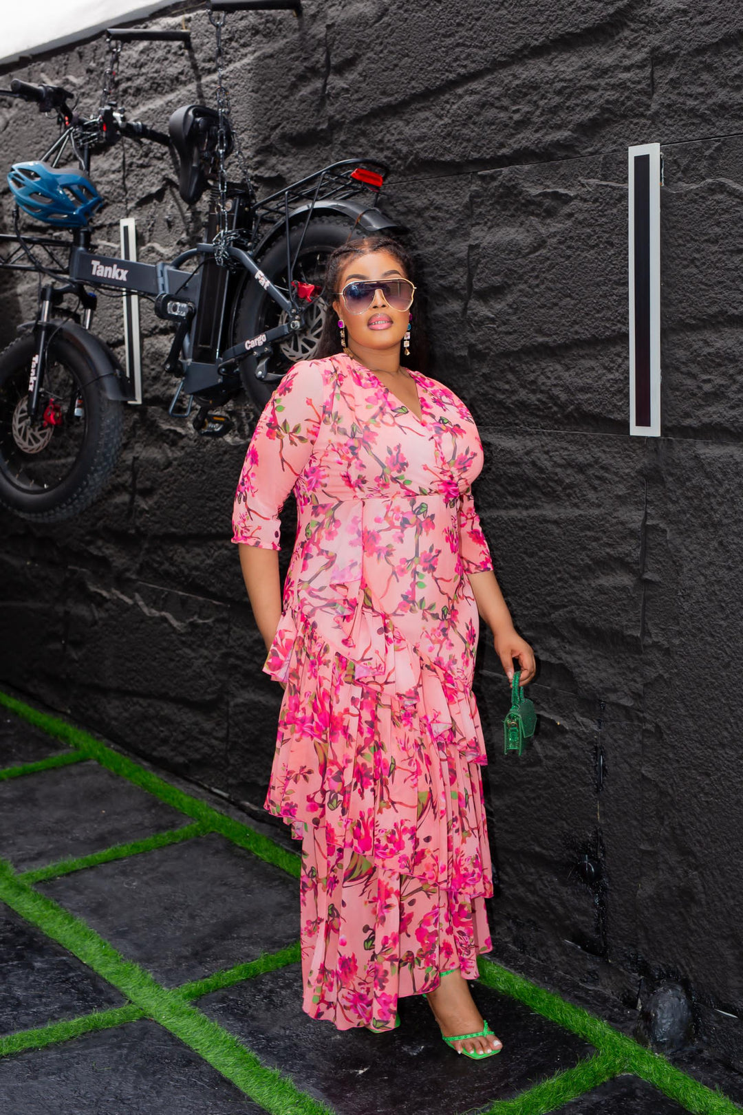 Plus Size Pink Evening Dress for Women
