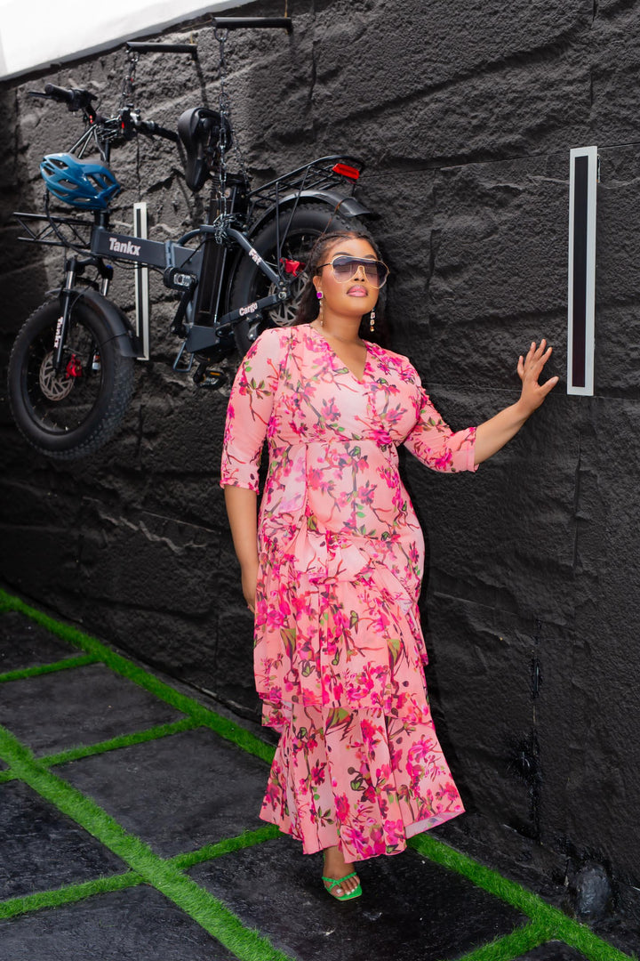 Plus Size Pink Evening Dress for Women