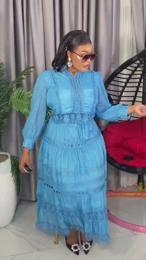 Plus Size Blue Evening Dress for Women