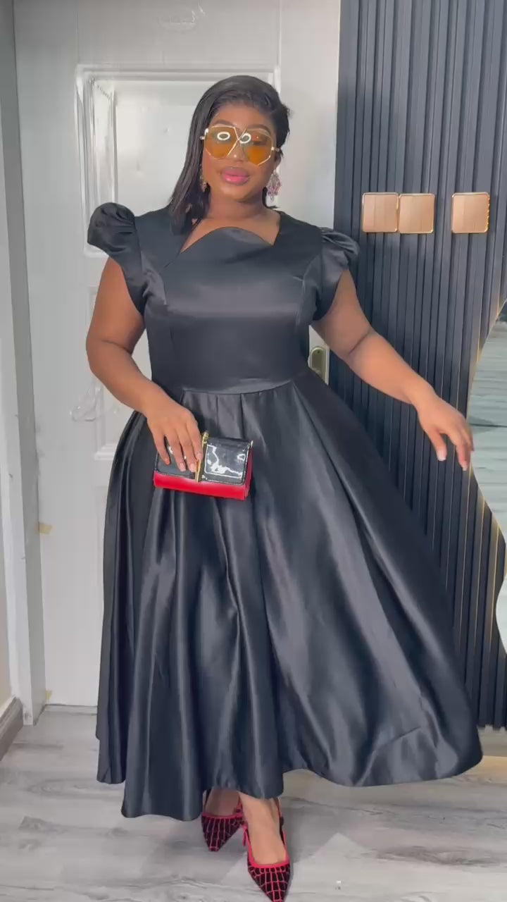 Plus Size Black Evening Dress for Women